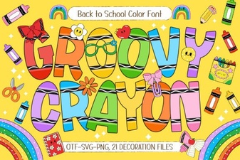 Groovy Crayon Fonts for Creative Kids Projects
