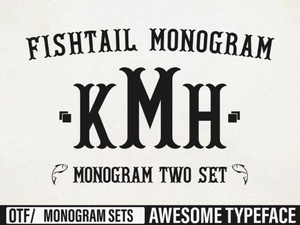 Elegant Fishtail Fonts for Monogrammed Projects