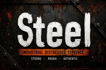 Industrial Design with Bold Steel Typefaces